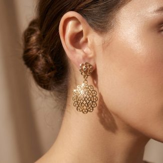 boucle d&rsquo;oreille Marrakech rosy